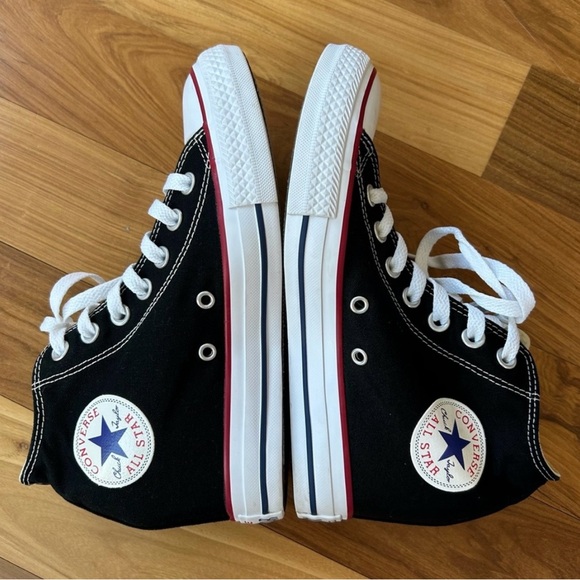 Converse Shoes - Converse | Women’s black round back lift hi-top lace up sneakers, size 8